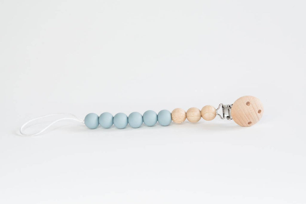 Beaded Wooden & Silicone Pacifier Clip